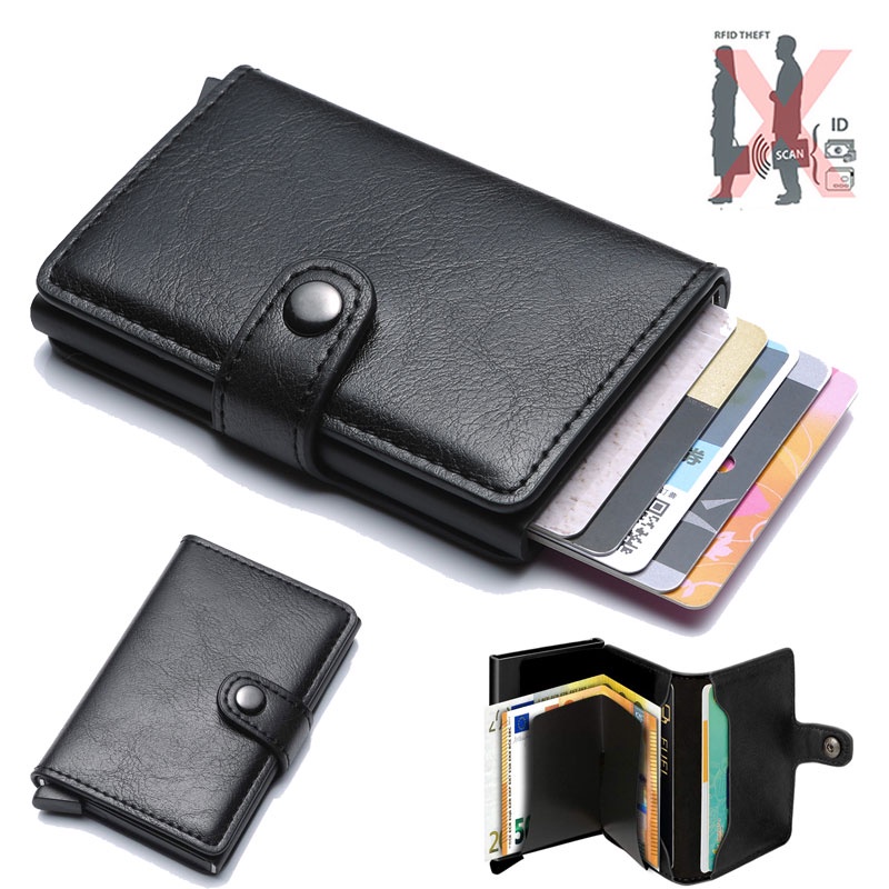 Upgraded กระเป๋าสตางค์ผู้ชาย RFID กระเป๋าใส่บัตร