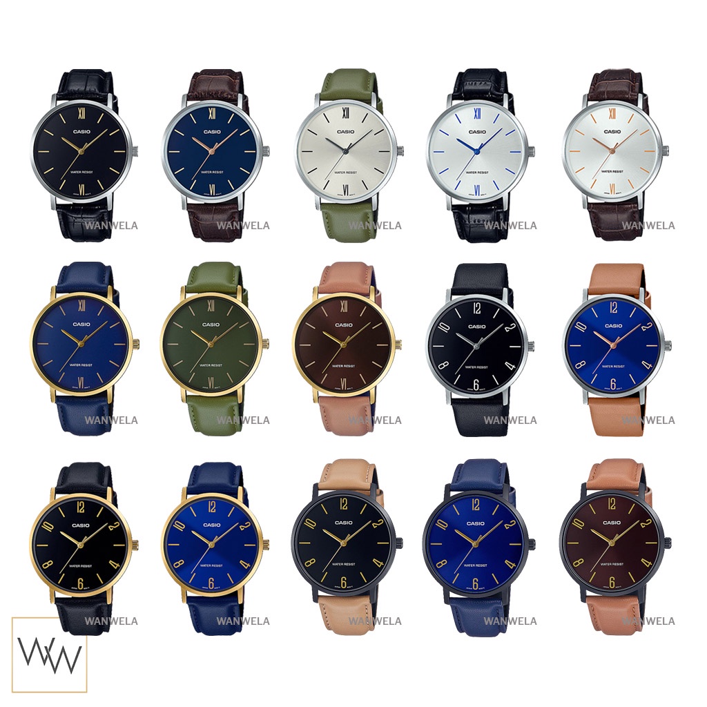 ของแท้ นาฬิกาข้อมือ Casio ผู้ชาย รุ่น MTP-VT01 สายหนัง