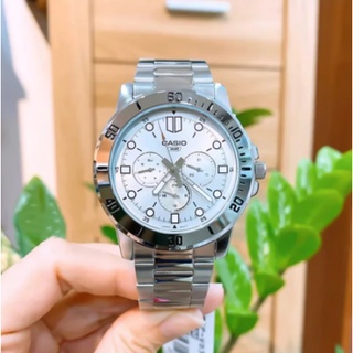 แท้100% นาฬิกา Casio รุ่น MTP-VD300D-7E นาฬิกาผู้ชาย สายแสตนเลส หน้าปัดขาว รุ่นใหม่ล่าสุด - ของแท้ 100% รับประกัน 1ปีเต็ม