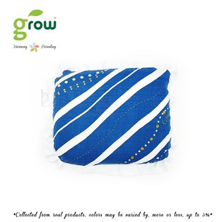 Grow หมอนหลุมพร้อมปลอกหมอนมัสลินใยไผ่ออร์เเกนิคลายRivera Deep Ocean ผ้าใยไผ่