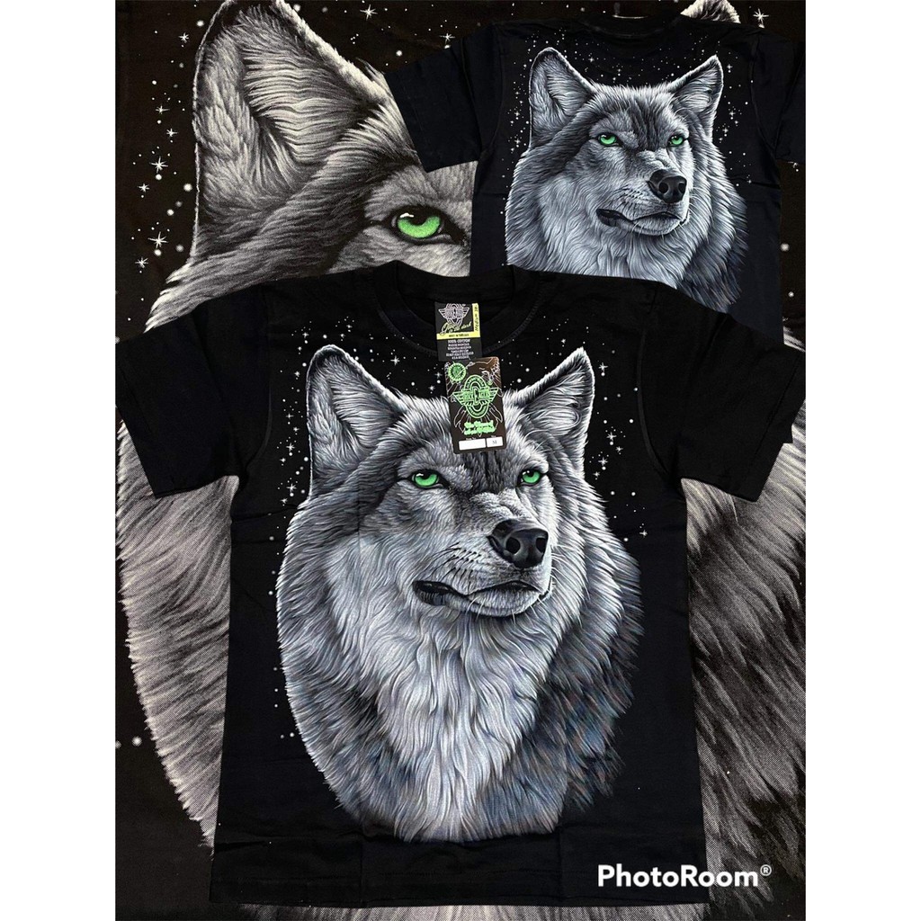 #เสื้อRock Eagle #เสื้อเรืองแสง #เสื้อกรีนเต็มหน้าหลัง #เสื้อหมาป่า เกรดดีมาก  #เสือยืด #เสื้อสกรีนวัยรุ่น