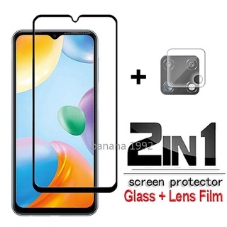 2in1 Tempered Glass for Xiaomi Redmi 10C Redmi10 Screen 9D Glass Phone Protector for redmi 10 C Protective Film Glass Guard