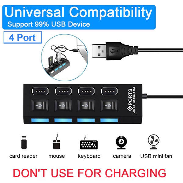 ช่องต่อUSB 3.0 Hub Combo Splitter 4 Port USB Speed  แบบ4ช่อง อุปกรณ์เพิ่มช่อง ยูเอสบี พร้อม ตัวอ่านการ์ด ON / OFF Switch