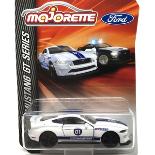 Majorette Ford Mustang GT - Racing School 01 - White Color /Wheels 5LTSB /scale 1/64 (3 inches) Long Package