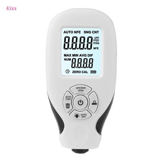 kiss Digital Coating Thickness Gauge 0.01mm 1mil Thickness Meter with Backlight LCD Display Calibration Function for Car Automotive