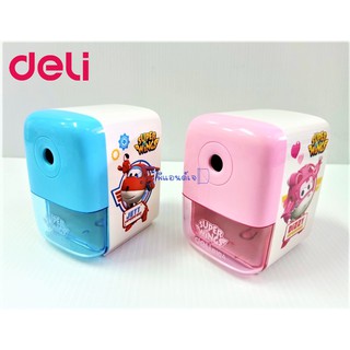 Deli R10409  กบเหลา เหลาดินสอ ลาย Super Wings ซูเปอร์วิงซ์ กบเหลาดินสอ แบบพกพา  (คละสี ) จำนวน 1 เครื่อง