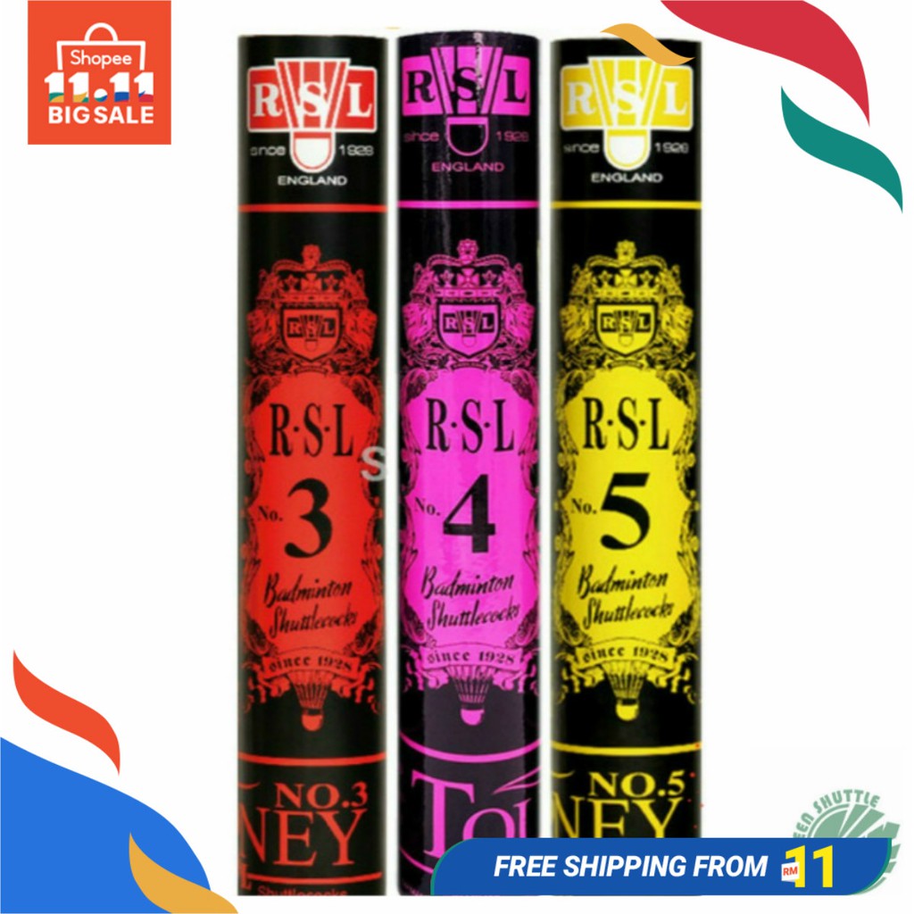 RSL 3 / 4 / 5 ลูกขนไก่ Tourney กระสวยแบดมินตัน เป็ด Feather Ball Cock RSL แบดมินตัน ลูกขนไก่