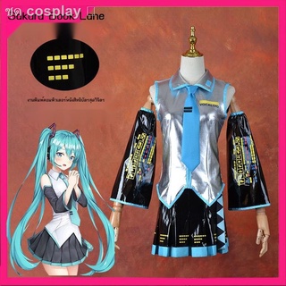 ☂หนังสิทธิบัตร Hatsune Miku VOCALOID ชุดเมด MIKU ชุดสูตร COS อะนิเมะเสื้อผ้า Hatsune คอสเพลย์