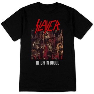 คอตต้อนคอกลมSummer essential 100% cotton gildan tops Slayer Reign In Blood All-match Mens 100% cotton O Neck gildan T S