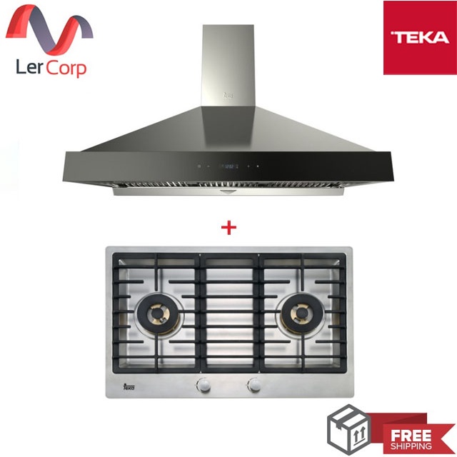 (TEKA) เครื่องดูดควันแบบกระโจมติดผนัง DBW 90 TO + เตาแก๊สฝัง รุ่น EF 78 2G AI AL