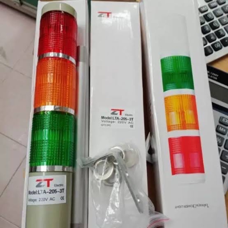 LTA-205-3T 24V 3สี แดง/เหลือง/เขียว Red/Yellow/Green 3 Stack Tower Light ติดค้าง Maintain ทาวเวอร์ไล