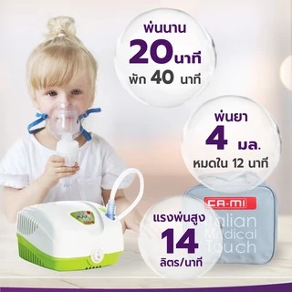 ALLWELL เครื่องพ่นละอองยา Air Compressing Nebulizer จากอิตาลี รุ่น MINIMAX ใช้กับคน หรือสัตว์เลี้ยงได้ พ่นนาน 20 นาที