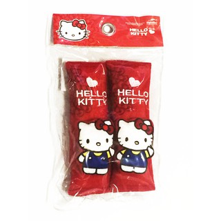 ลิขสิทธิ์แท้ เฮลโล คิตตี้ แพ็คคู่ หุ้มเบลท์ รถยนต์ สีแดง Hello Kitty Sanrio Red Seat Belt Cover Shoulder Pad Pair