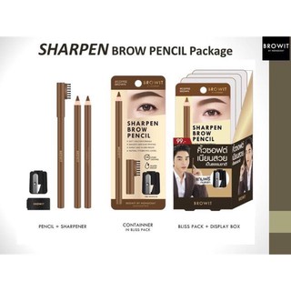 [กล่อง 4 ชิ้น] Browit by Nongchat Sharpen Brow Pencil บราวอิท ชาร์พเพนบราวเพนซิล [คิ้วซอฟต์เนียนสวย]