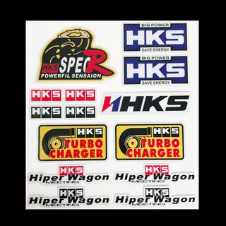 สติกเกอร์ตราสัญลักษณ์ HKS ด้านหน้า และด้านหลัง สําหรับตกแต่งกระจกรถยนต์ รถจักรยานยนต์