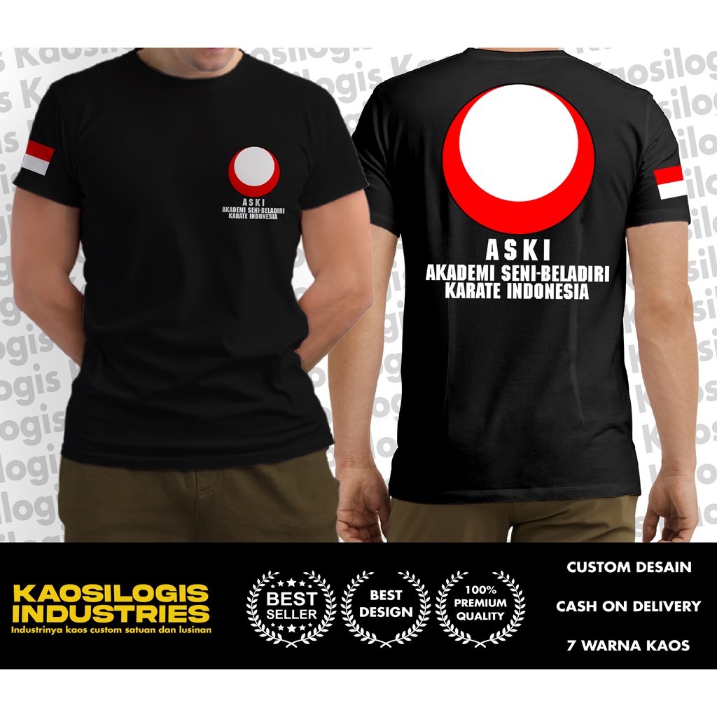 เสื้อยืด ASKI อินโดนีเซียคาราเต้ศิลปะการต่อสู้ Academy Distro - Kaosilogis