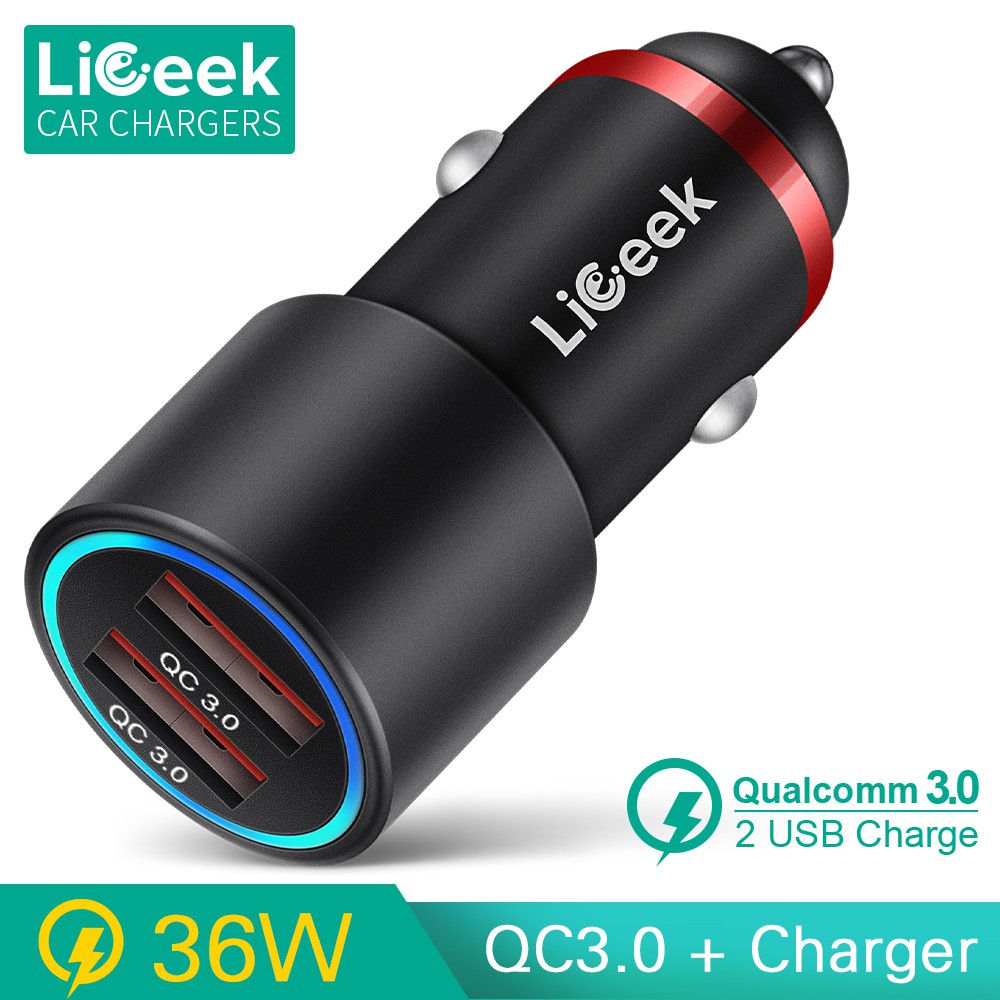 LiGeek 2 Quick Charge 3.0 USB Car Charger 2 QC3.0 36W Fast charger
