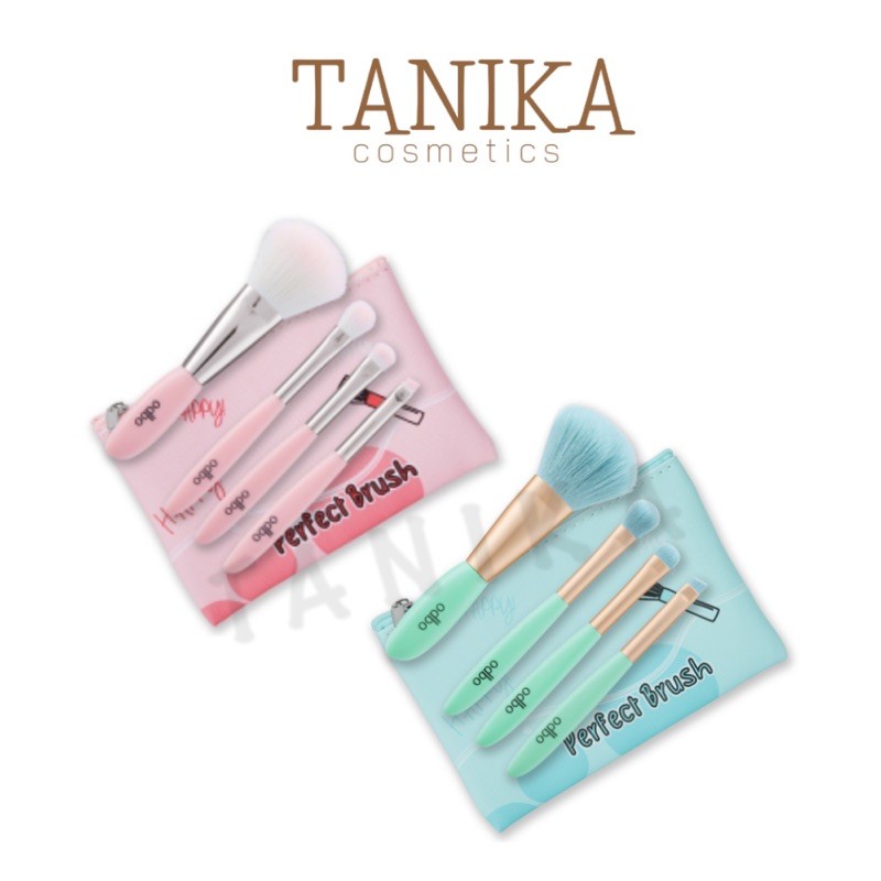 ชุดแปรง 4 ชิ้น แถม กระเป๋าสีพาสเทล #OD844 Odbo Perfect Brush Set 4 pc.