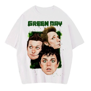 เสื้อยืดผ้าฝ้ายพิมพ์ลายแฟชั่น เสื้อยืดแขนสั้น พิมพ์ลาย Green DAY Home VINTAGE สําหรับผู้ชาย