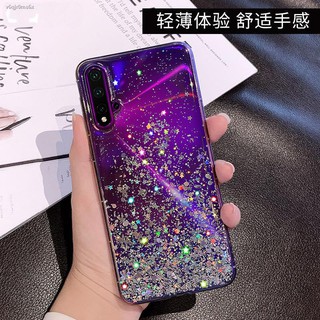 ۞✟✼Huawei nova5z/5i/5pro โทรศัพท์มือถือกรณีสุทธิสีแดงหรูหราโปร่งใส glory 20/20i/20pro soft shell หญิง tide