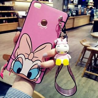 เคส xiaomi ทุกรุ่น ลายการ์ตูนจากDisney Donald Daisy Duck เคส สายคล้องมือ สายห้อยDaisy Duck ขาตั้งมือถือในตัว เคสซิลิโคน