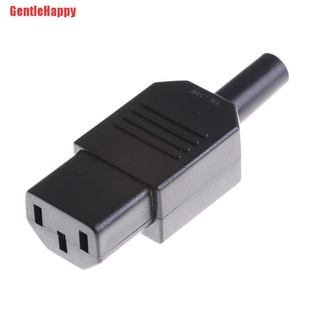 Gentlehappy ซ็อกเก็ตปลั๊กตัวเมีย 3pin 10A 250V IEC 320 C13 หมุนได้ สีดํา