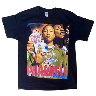 เสื้อยืดผ้าฝ้ายพิมพ์ลายแฟชั่น BOOTLEG MANIA PHARRELL TEE