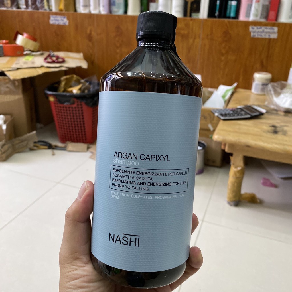 [GENUINE 100 % ] Nashi Argan Capixyl Exfoliating Hairloss Anti-Hair Loss Shampoo 1000ml ( Italia )