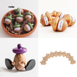 Richu_10Pcs Wooden Acorns DIY Hand-painted Crafts Peg Dolls Unfinished Handmade Decor