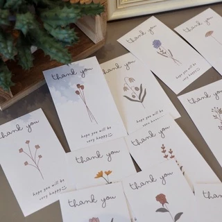 thank you card การ์ดขอบคุณ 12 แผ่น 5x8 cm รุ่น hope 7 (คละลาย)