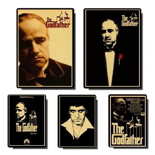 โปสเตอร์ พิมพ์ลาย The godfather สไตล์วินเทจ คุณภาพสูง สําหรับตกแต่งผนัง