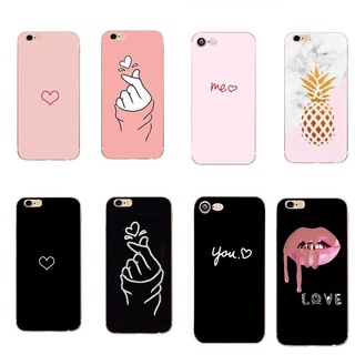 เคสโทรศัพท์มือถือซิลิโคน TPU แบบนิ่ม พิมพ์ลายหัวใจ สําหรับ Iphone 5 5S SE 6 6S 7 8 Plus X XS