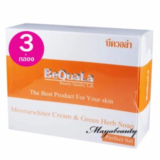 BeQualaชุดใหญ่ (3 Set) เปลี่ยนหน้าสิวเป็นหน้าใส ไร้ริ้วรอย เผยผิวหน้าอ่อนเยาว์  (Cream 30g.+soap 60g / Set)#224