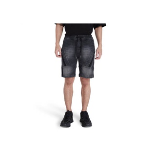 DAVIE JONES กางเกงขาสั้น ผู้ชาย เอวยางยืด สีกรม สีดำ Elasticated Shorts in navy black SH0030NV SH0031BK