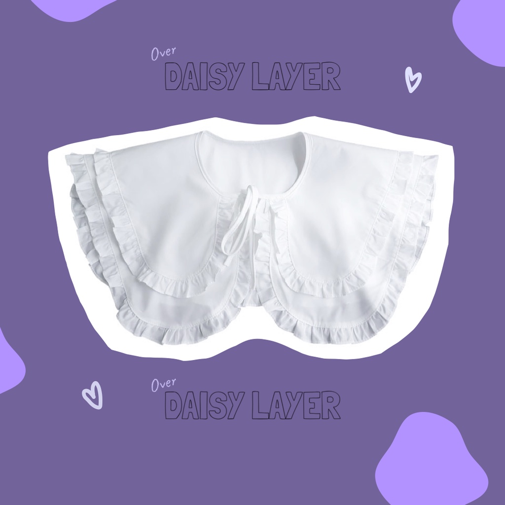 พร้อมส่ง 💜OVER DAISY LAYER💜 ปกคอถอดได้ oversize ใหญ่คุ้ม มีเลเยอร์ ระบายหวาน