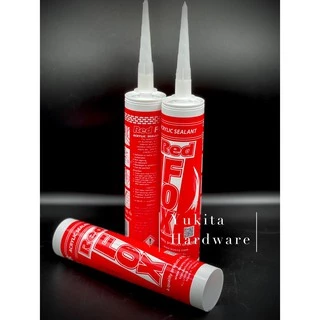 (1 หลอด) กาวอะคริลิค Redfox Acrylic Sealant เรดฟ๊อก สีขาว ดำ น้ำตาล กาวแด้ป กาวอะคลิลิคยาแนว 430 กรัม