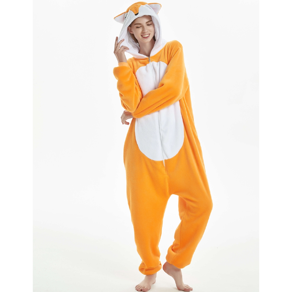 Kigurumi Fox Onesie Mujeres Pijamas Mono Adultos Ropa De Dormir Onepiece คอสเพลย์