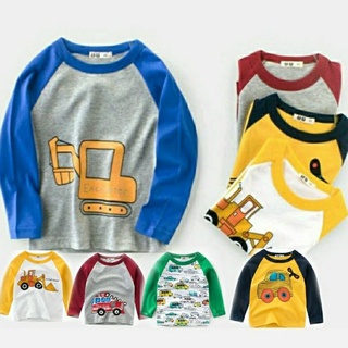 เสื้อยืดเด็กแขนยาว(แบรนด์27Kids) พร้อมส่งจากไทยผ้าคอตตอทนุ่ม