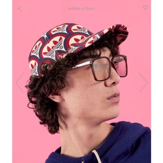 หมวกลาย iconic trefoil ทรงเบสบอลแค็บ ขนาด M  GuccixAdidas Trefoil print baseball hat size M
