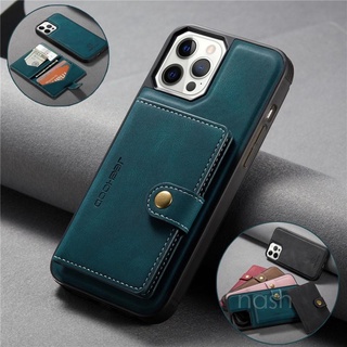 Casing IPhone 13 12 Pro Max Mini IPhone13 13Mini 13Pro ProMax 13ProMax Retro Back Cover Magnet Leather Case Button Bracket Card Slot Single Shell Retro ปกหลังแม่เหล็กซองหนังปุ่มยึดช่องเสียบการ์ดเปลือกเดียว