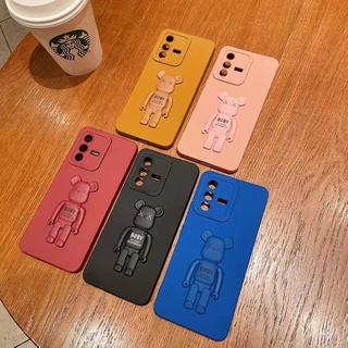 เคส Redmi Note11 Note11S Note11Pro Note10 4G Note10 Pro Note10 5G Note10S Redmi 10C 10 4G 10 5G 10(2022) ขอบตรง 90° เคสโทรศัพท์ขาตั้งหมีรุนแรง