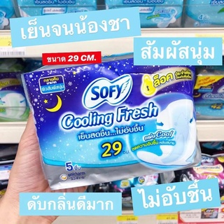 โซฟี คูลลิ่งเฟรช กลางคืน สลิม ผ้าอนามัยแบบมีปีก ขนาด 29 ซม. 5 ชิ้น | Sofy Cooling Fresh Night Slim Wing 29 cm 5 pcs.