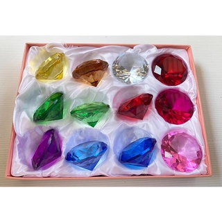 (ราคาชุด)เพชรคริสตัล คละสี มี 3,4,5cm (1กล่อง12ก้อน). A13