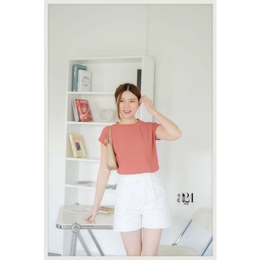 🌻🌸เสื้อยืดแขนล้ำ ผ้าร่องสลาฟเกาหลี ดีเทลตีเกร็ดหลัง เนื้อนิ่มง่ายใส่สบายไม่ร้อน📍size: อก 36-40”ยาว 2