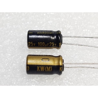 Nichicon KW 100uf 25v capacitor ตัวเก็บประจุ คาปาซิเตอร์