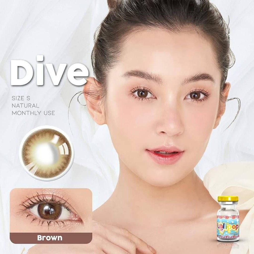 (ลด8%กรอกโค้ดช้อปปี้ K2LDQK5) Dive คอนแทคเลนส์ Lollipop Contact Lens สีน้ำตาลและเทา