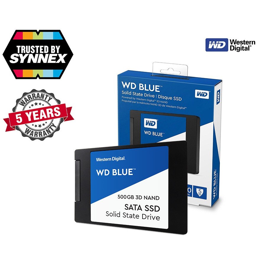 WD BLUE SSD ความจุ 500GB, 2.5" SATA (มือสอง)