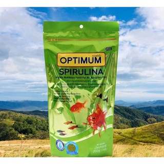 Optimum Spirulina (โอซาก้า เหมาะกับปลาสวยงามทุกสายพันธุ์ 200กรัม.)