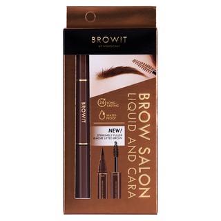 Browit Brow Salon Liquid And Cara 1ml.+3.5g. เขียนคิ้วปากกาหัวเมจิก และ มาสคาร่าคิ้ว ในแท่งเดียว