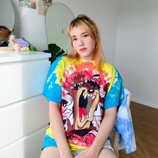 TASMANIAN DEVIL TIE-DYE - UNISEX เสื้อการ์ตูน เสื้อยืดมัดย้อม